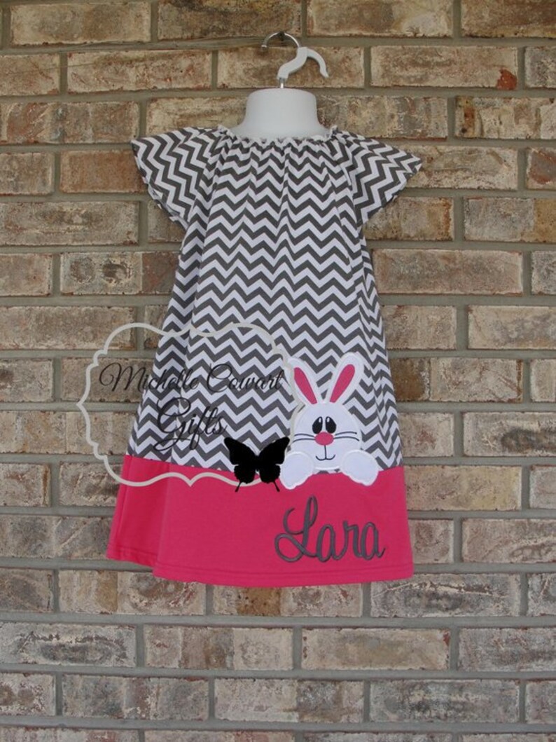Monogram Easter Dress Personalized Dress Easter Dress Bunny Etsy