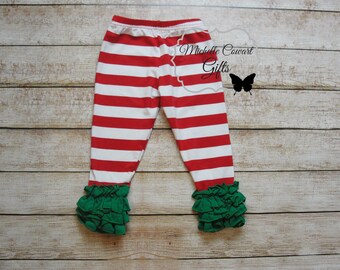 Girls Christmas Pants, Red and Green Pants, Icing Pants, Toddler Icings, Girls Icing Pants, 6M 12M 18M 2T 3T 4T 5/6 6/7 7/8 8/9 10 12, RTS