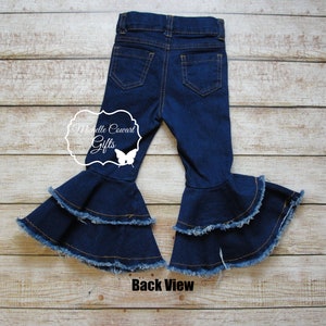 Girl's Flair Jeans Distressed Jeans Bell Bottoms Wide Leg - Etsy
