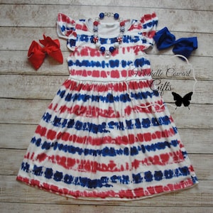 Red White and Blue Girls Dress - Etsy