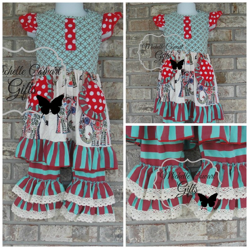 black red mustard pink girls 2T 3T 4 5 6 7 8 9 triple leggings Ruffle Pants