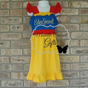 Girls Princess Dress, Ariel, Snow White, Minnie, Disney, Birthday Dress, Monogrammed Disney Dress 18M 2 3 4 5 6 7 8 10 Disney Dress RTS bild 7