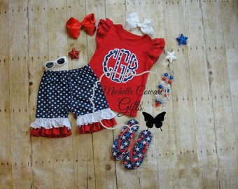 bummies red white and blue stars bloomer shorts toddler girl clothes bubble shorts USA shirt 4th of July outfit patriotic baby clothing