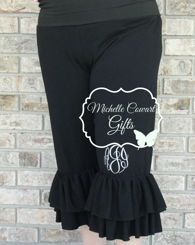 womens ruffle capris