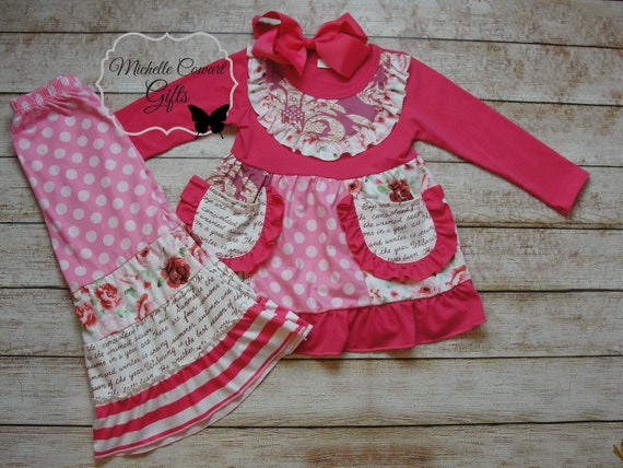 12m pink valentine dress Girls Pink Outfit, Girls Valentine Set, Pink Outfit, Fall Outfit, 12M, 18M,  2T, 3T, 4T, 5, 6, 7, 8, 9, 10 12 RTS, Valentine's Day