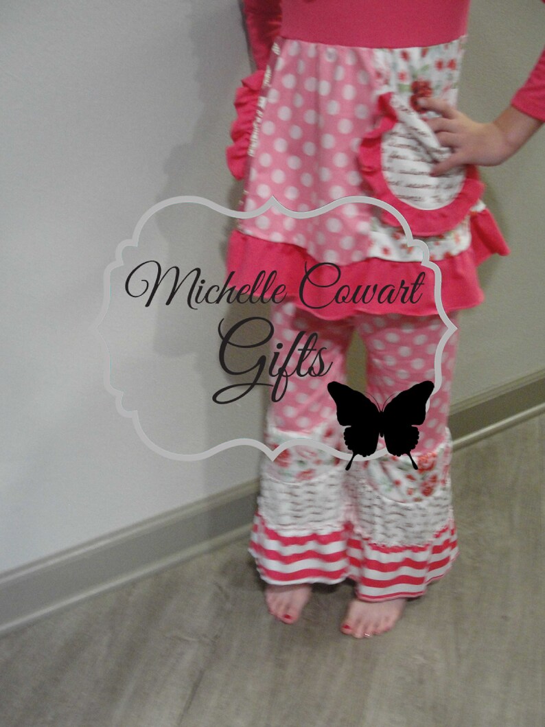Toddler Outfit Birthday Outfit Valentine Outfit Ruffle Pant Outfit Pink Outfit Girls Ruffle Pant RTS Matilda Jane 12M 18M 2T 3T 4T