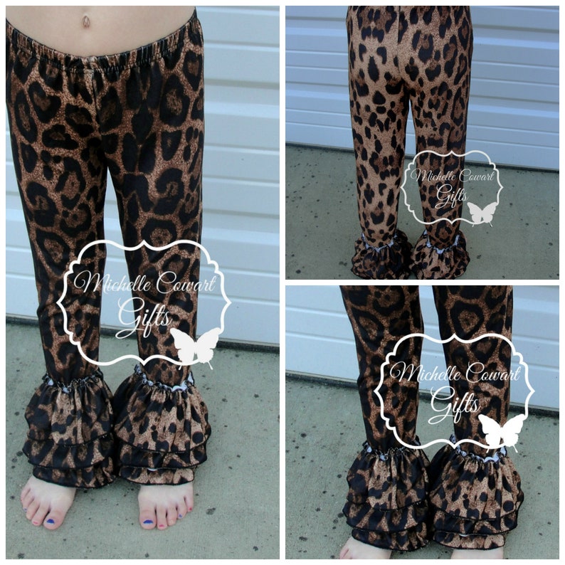 Girls Double Ruffle Jean Capri Pants Sizes 6M 12M 18M 2T 3T 4T 5 6 7 8 Fall NEW