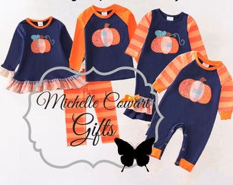 Thanksgiving Outfit, Thanksgiving Romper, Boys Romper, Girls Romper, Matching Thanksgiving Siblings Set, Brother Sister Matching Outfit Set