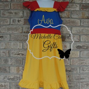 Girls Princess Dress, Ariel, Snow White, Minnie, Disney, Birthday Dress, Monogrammed Disney Dress 18M 2 3 4 5 6 7 8 10 Disney Dress RTS bild 3