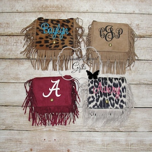 Kids Personalized Purse, Child size cross body purse/ fringed handbag/ western style toddler bag/ toddler bag First Purse, Birthday Gift