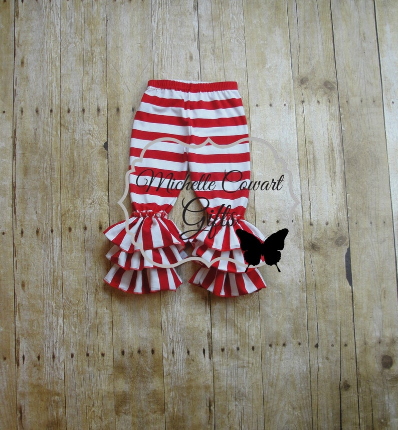 pants with red and white stripe