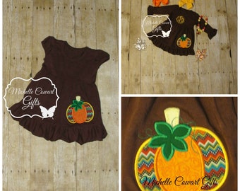 Vestido de calabaza para niñas, Vestido de Acción de Gracias para niñas, Vestido de volantes para niñas - 9M 12M 18M 2T 3T 4T 5 6 7 8 10