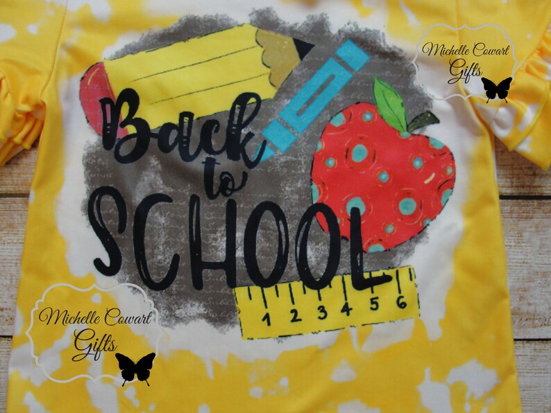 Peace Love School Shirt Girls School Shirt Bleached Shirt Size 3 4 5 6 7 8 10 First Day School Shirt Girls Shirt Kids Shirt RTS afbeelding 4