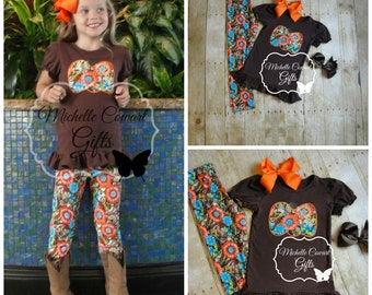 Parche de calabaza, Traje de calabaza, Juego de leggings, Personalizado, Bordado, Otoño, Acción de Gracias, Traje personalizado, 2T, 3T, 5, 6, Chicas