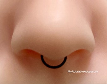 Fake Septum Nose Ring, Faux Septum Hoop