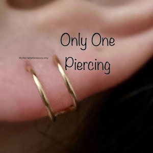 Double Hoop Single Pierced Earrings (pair)