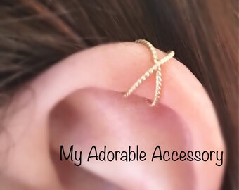 Ling Studs Earrings Hypoallergenic Cartilage Ear Piercing Literary Retro Star Woven Chain S925 Pure Silver Ear Clip Without Pierced Ear Bone Clip Female
