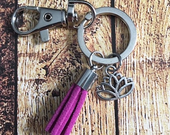 Lotus Flower Tassel Keychain