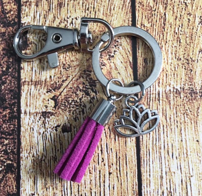 Lotus Flower Tassel Keychain image 1