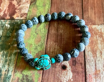 Natural Agate Tortoise Stretch Bracelet