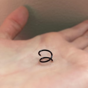 Twist in Single Pierced Nose Ring for a Double Pierced Look, Illusion nose hoop, Double Nose Ring for Single Piercing, 18, 20, 22 Gauge