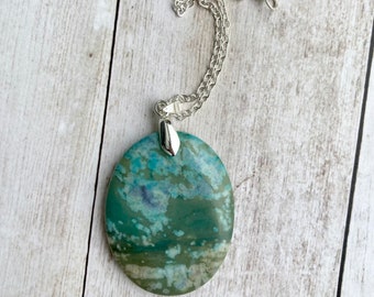 Turquoise Jasper Pendant Necklace