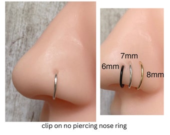 Fake Nose Ring, Faux Nose Ring, Clip on Hoop, Nose Cuff