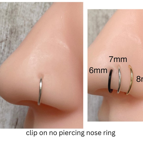 Fake Nose Ring, Faux Nose Ring, Clip on Hoop, Nose Cuff