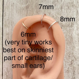 Piercing cartilage artificiel, Boucle d'oreille, Faux piercing, Boucle d'oreille cartilage image 2