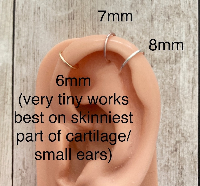 Piercing cartilage artificiel, Boucle d'oreille, Faux piercing, Boucle d'oreille cartilage image 2
