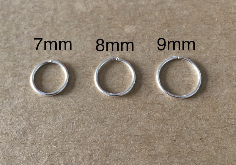 Lip Ring Septum Ring Sleeper Piercing Endless Ring Tragus Ring Cartilage Ring Set of Three Nose Ring Nose Ring