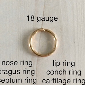 18 Gauge Nose Ring, Cartilage Ring, Nose Ring, Septum Ring,Tragus Ring, Lip Ring, Endless Ring