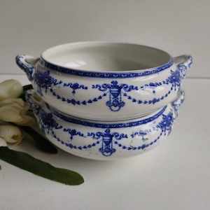 Coppia di piccole zuppiere/piattini da portata Losol ware Bowness, antiche, risalenti agli anni '20 circa.