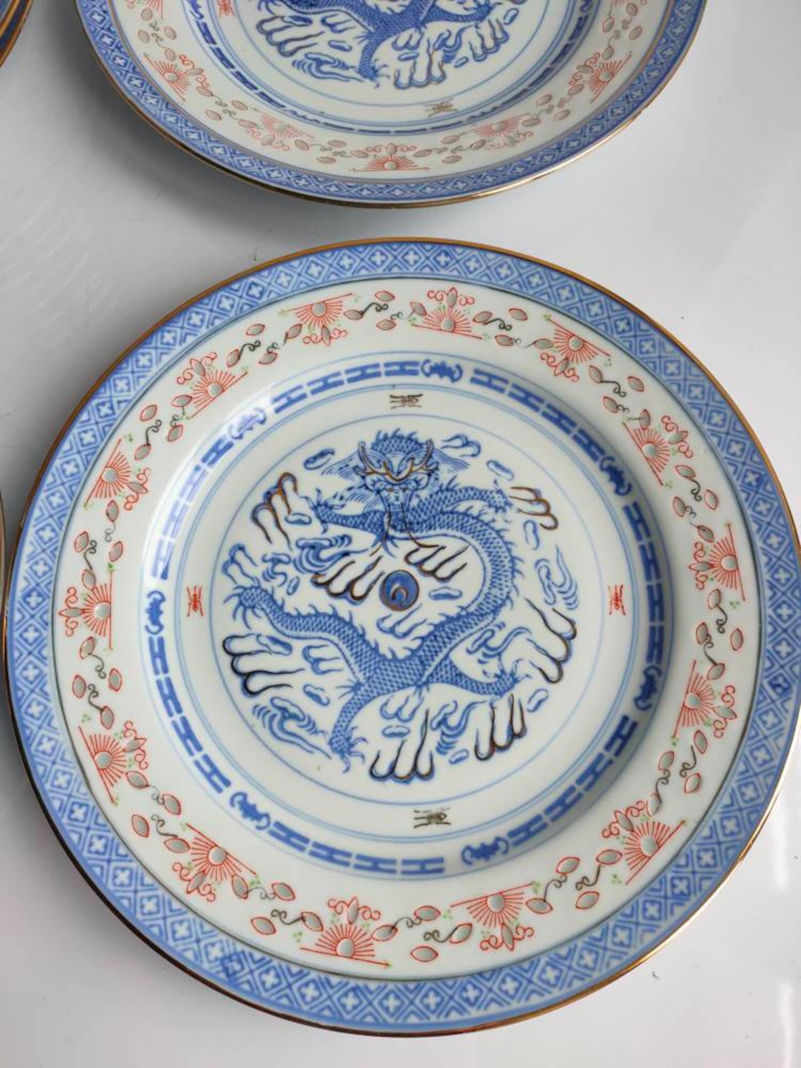 PAIR of large Chinese dinner plates 10 diameter with Etsy