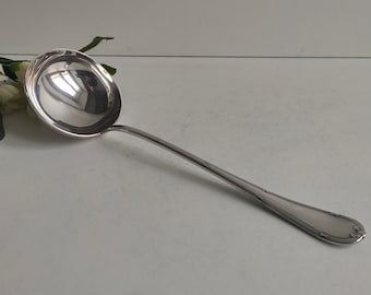 Christofle antique silver plated large ladle, Louis XVI, ruban croix design, circa 1900.