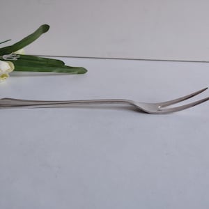 Christiofle, French vintage, silver plated serving fork, Boreal by Luc Lanel, circa 1930s.