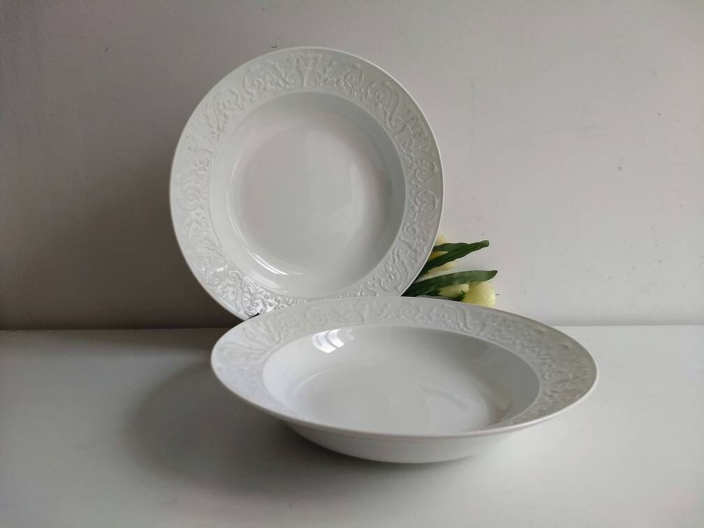 Français Bol/Plat de Service en Porcelaine Blanche Vintage, Raynaud Limoges.