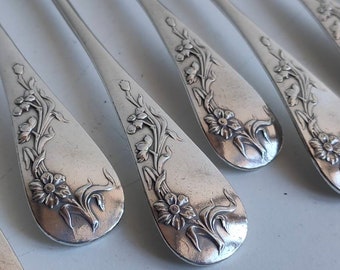 9 ルイ 16 世スタイル シルバー メッキ デザートフォーク ゴールド