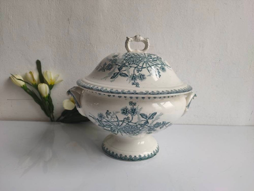 Soupière Villeroy & Boch Service Diana - Faïence Verte, Motif Chasse, Allemagne
