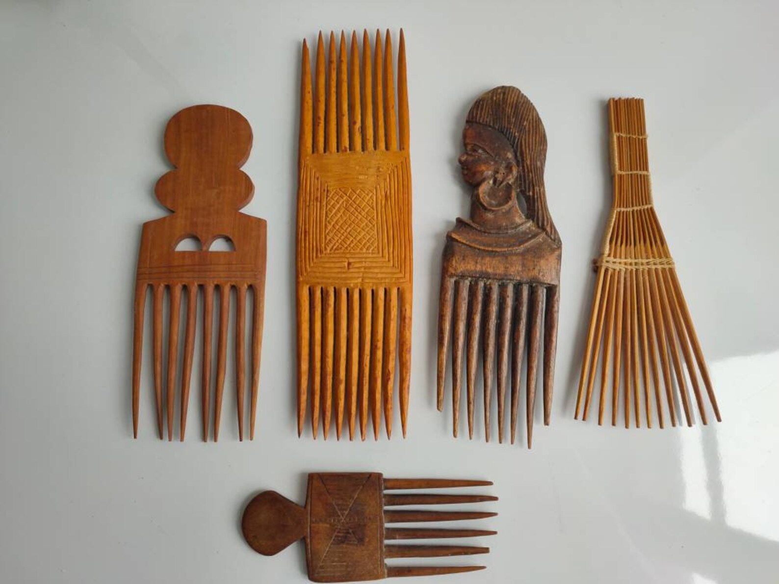 Vintage African wooden hair / Afro comb hand made with shaped Etsy