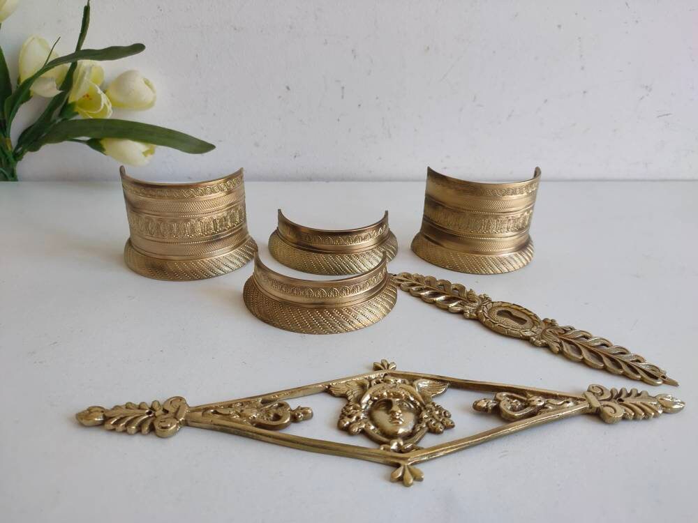 Français Vintage/Antique, Empire Style Lot de Décoration en Bronze, Récupération Meubles, Ensemble 6
