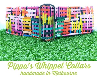 Martingale Collar - Whippet, Greyhound, Italian Greyhound - 1", 1.5" and 2" width - Colour Weave