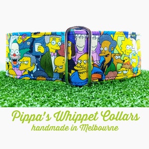 Martingale Collar - Whippet, Greyhound, Italian Greyhound - 1", 1.5" and 2" width - The Simpsons