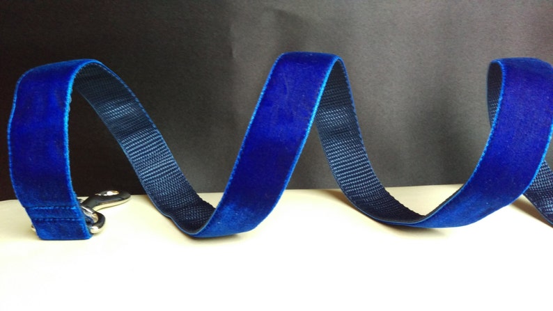 Dog Leash Velvet Blue image 4