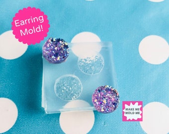 12mm Silicone Faux Druzy Earring Mold - Resin Mould Crafter EM312