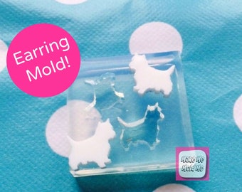 Silicone Earring West Highland Terrier Westie Mold | EM145