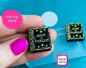 20mm Silicone Book of Spells Earrings Stud Mold  - Halloween EM547
