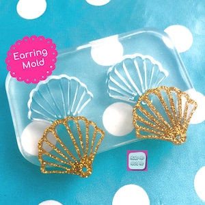 25mm Silicone Cutout Shell Dangle Earring Mold Clear silicone Molds for Resin