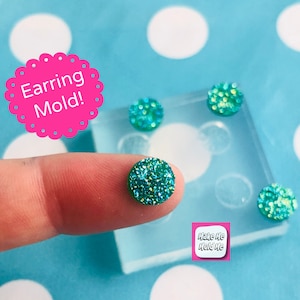 Clear Silicone Molds for Resin 8mm Faux Druzy Earring Cabochon EM448