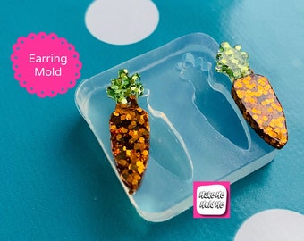 28mm Silicone Carrot Stud Earring Mold - Resin Craft EM546